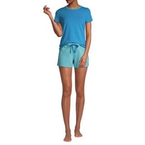 LANDSEND WOMENS PLUS Short Sleeve Knit PJ Short Set